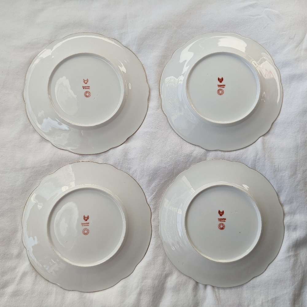 Boseck & Co Imperial Vienna Austria Art Nouveau Handpainted Porcelain Plates - 4 - Picture 15 of 16